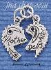 Sterling Silver 2 PIECE MOTHER/DAUGHTER HEART CHARM