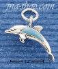 Sterling Silver DOLPHIN W/ TURQUOISE INLAY CHARM