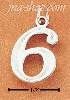 Sterling Silver NUMBER "6" CHARM Sterling Silver NUMBER "6" CHARM