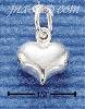 Sterling Silver MINI WIDE PUFF HEART CHARM