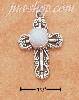 Sterling Silver FANCY FILIGREE W/SYNTHETIC OPAL CROSS CHARM