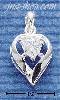 Sterling Silver APRIL CZ HEART CHARM Sterling Silver APRIL CZ HEART CHARM