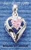 Sterling Silver OCTOBER CZ HEART CHARM Sterling Silver OCTOBER CZ HEART CHARM
