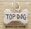 Sterling Silver DOG BONE W/ "TOP DOG" INSCRIBED CHARM Sterling Silver DOG BONE W/ "TOP DOG" INSCRIBED CHARM