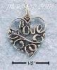 Sterling Silver SCROLLED "LOVE" W/ IN OPEN HEART CHARM