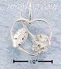 Sterling Silver DC OPEN HEART W/ FULL ROSE CHARM Sterling Silver DC OPEN HEART W/ FULL ROSE CHARM