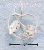 Sterling Silver DC OPEN HEART W/ FULL ROSE CHARM