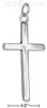 Sterling Silver MEDIUM HIGH POLISH FLAT SIMPLE CROSS PENDANT