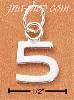 Sterling Silver FINE LINED "5" CHARM