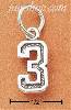 Sterling Silver JERSEY #3 CHARM Sterling Silver JERSEY #3 CHARM