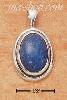 Sterling Silver OVAL DENIM LAPIS PENDANT W/ IN OVAL FRAME