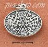 Sterling Silver ANTIQUED OVAL CHECKERED FLAGS CHARM