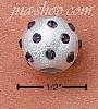 Sterling Silver FEBRUARY FIREBALL SLIDE CHARM (2MM CENTER HOL Sterling Silver FEBRUARY FIREBALL SLIDE CHARM (2MM CENTER HOL