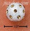 Sterling Silver NOVEMBER FIREBALL SLIDE CHARM (2MM CENTER H Sterling Silver NOVEMBER FIREBALL SLIDE CHARM (2MM CENTER H