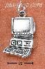 Sterling Silver LARGE ANTIQUED COMPUTER CHARM