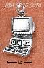 Sterling Silver LARGE ANTIQUED COMPUTER CHARM Sterling Silver LARGE ANTIQUED COMPUTER CHARM