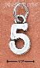 Sterling Silver "5" FIVE CHARM