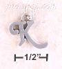 Sterling Silver "K" SCROLLED CHARM