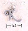 Sterling Silver "K" SCROLLED CHARM Sterling Silver "K" SCROLLED CHARM