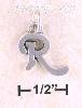 Sterling Silver "R" SCROLLED CHARM