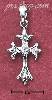 Sterling Silver SMALL CROSS W/ BRANCHED ENDS & ROUND CZ IN CENTE