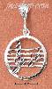 Sterling Silver ROUND MUSIC STAFF WITH G-CLEF & NOTES CHARM