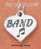 Sterling Silver "BAND" WITH NOTE HEART CHARM