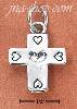 Sterling Silver CROSS WITH FIVE HEARTS CHARM