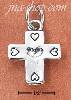 Sterling Silver CROSS WITH FIVE HEARTS CHARM Sterling Silver CROSS WITH FIVE HEARTS CHARM