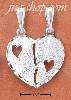 Sterling Silver "BEST FRIENDS" BROKEN HEART W/ TWO OPEN HEARTS C Sterling Silver "BEST FRIENDS" BROKEN HEART W/ TWO OPEN HEARTS C