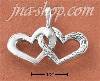 Sterling Silver ANTIQUED DOUBLE HEART CHARM (1 SMOOTH HEART - 1 Sterling Silver ANTIQUED DOUBLE HEART CHARM (1 SMOOTH HEART - 1