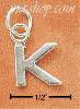 Sterling Silver FINE LINED "K" CHARM Sterling Silver FINE LINED "K" CHARM