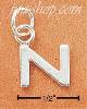 Sterling Silver FINE LINED "N" CHARM Sterling Silver FINE LINED "N" CHARM