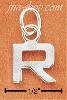 Sterling Silver FINE LINED "R" CHARM Sterling Silver FINE LINED "R" CHARM
