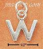 Sterling Silver FINE LINED "W" CHARM