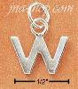 Sterling Silver FINE LINED "W" CHARM Sterling Silver FINE LINED "W" CHARM
