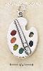 Sterling Silver ARTIST PALETTE W/PAINT AND BRUSH CHARM Sterling Silver ARTIST PALETTE W/PAINT AND BRUSH CHARM