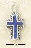 Sterling Silver ENAMEL CROSS WITH SCROLLED EDGES CHARM