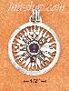 Sterling Silver LARGE COMPASS ROSE W/ AMETHYST GEMSTONE CHARM Sterling Silver LARGE COMPASS ROSE W/ AMETHYST GEMSTONE CHARM