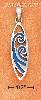 Sterling Silver SURFBOARD W/ INLAID PAUA SHELL WAVE DESIGN CHARM