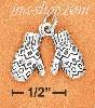 Sterling Silver 3D ANTIQUED MITTENS CHARM