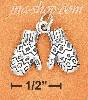 Sterling Silver 3D ANTIQUED MITTENS CHARM Sterling Silver 3D ANTIQUED MITTENS CHARM