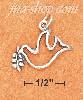 Sterling Silver PEACE DOVE OUTLINE CHARM W/ LEAVES