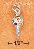 Sterling Silver 3D 3/4" ICE CREAM CONE CHARM WITH MULTI COLOR PA