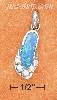 Sterling Silver SYNTHETIC BLUE OPAL FLIP FLOP CHARM W/ CZ STRAP