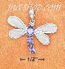 Sterling Silver 1.25" WIDE DRAGONFLY PENDANT W/SYN BLUE OPAL WIN