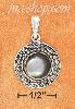 Sterling Silver 9MM ROUND GRAY SHELL WITH FINE BEADED BORDER PEN Sterling Silver 9MM ROUND GRAY SHELL WITH FINE BEADED BORDER PEN