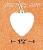 Sterling Silver 14MM HIGH POLISH FLAT HEART CHARM Sterling Silver 14MM HIGH POLISH FLAT HEART CHARM