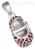 Sterling Silver JANUARY LARGE GARNET COLORED CZ BIRTHSTONE BOOTI
