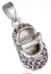 Sterling Silver FEBRUARY LARGE AMETHYST COLORED CZ BIRTHSTONE BO Sterling Silver FEBRUARY LARGE AMETHYST COLORED CZ BIRTHSTONE BO